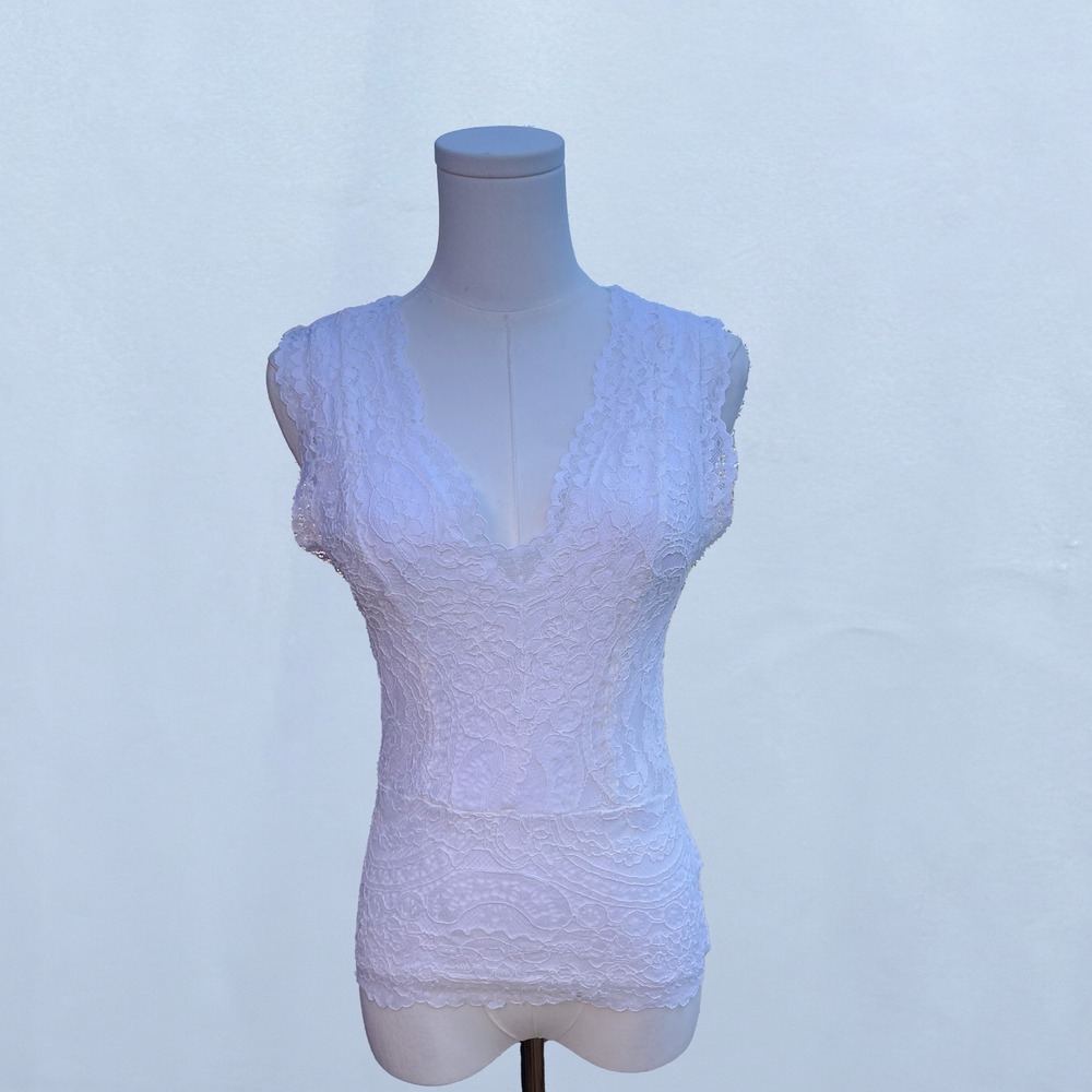 BKE White Lace Tank Top